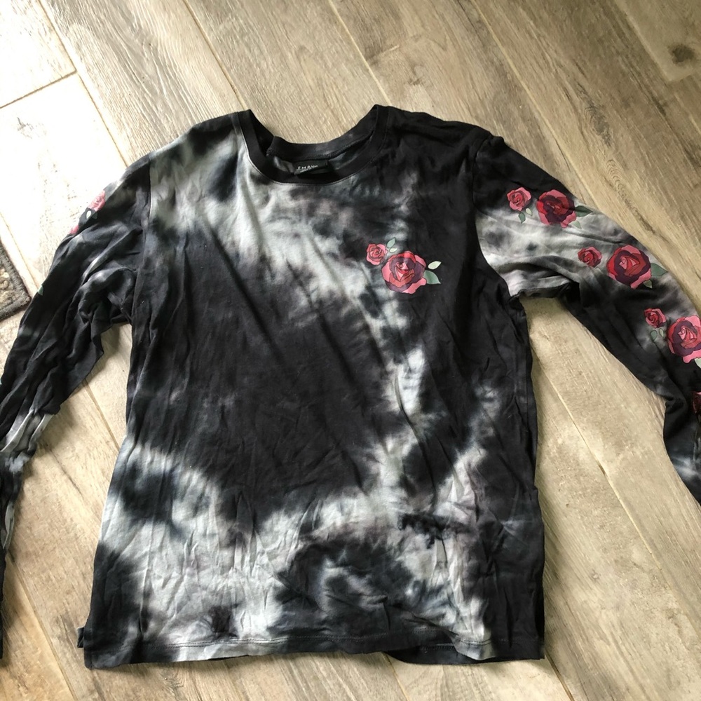 Tie- dye rose printed long sleeve